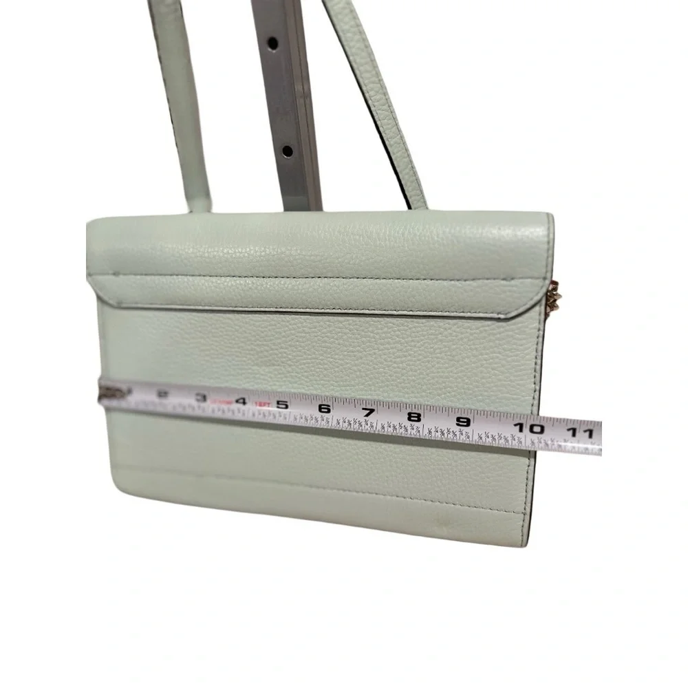 Kate Spade Valencia Faye Drive Crossbody Gold Chain Bag Pebbled Leather Mint NEW